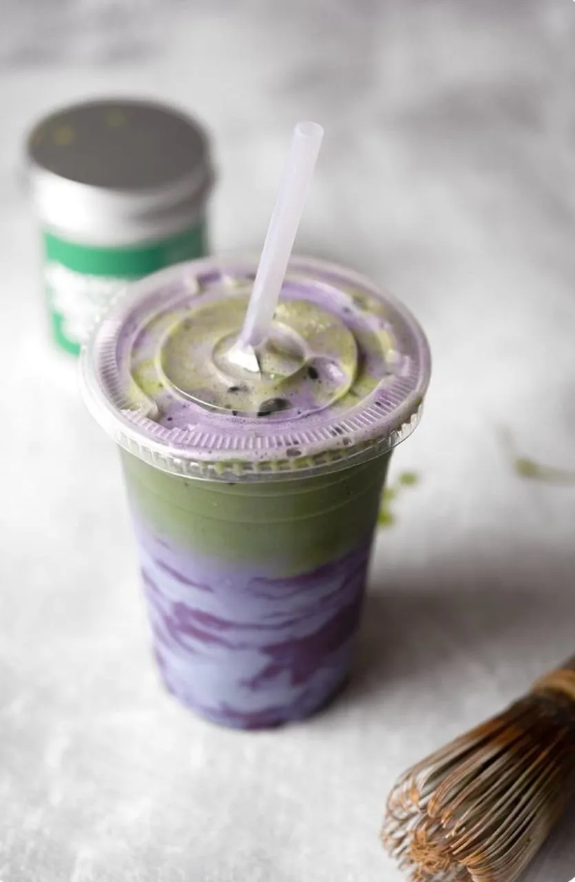 Blueberry Matcha Latte at Ten Trips Cafe Kandivali East Mumbai