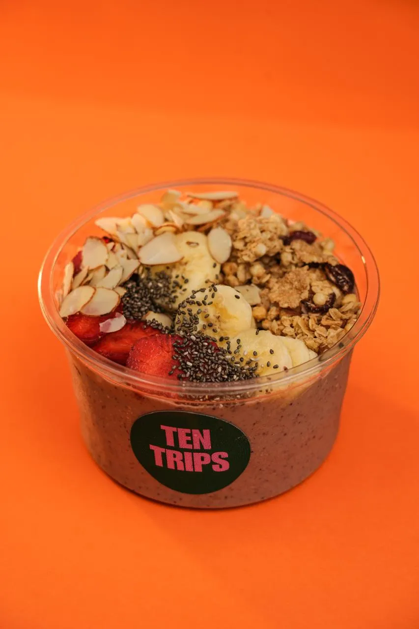 Nutty Buttery peanut butter smoothie bowl at Ten Trips Cafe Kandivali East Mumbai