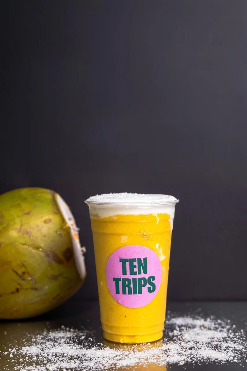 Ten Trips Cafe brand collage — drinks and food spread Kandivali East Mumbai