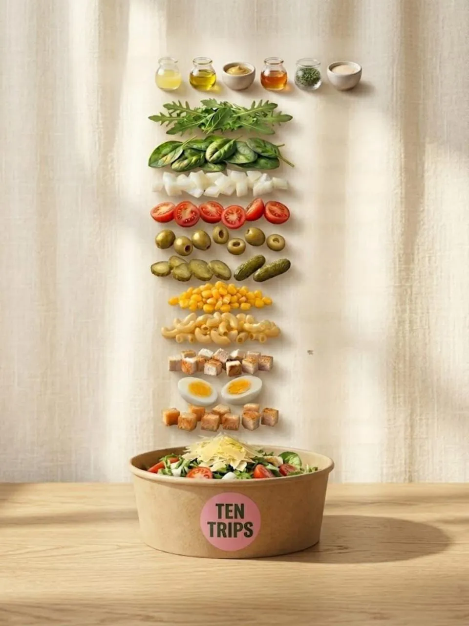 Ten Trips Cafe chia pudding bowl with fresh fruit and toppings